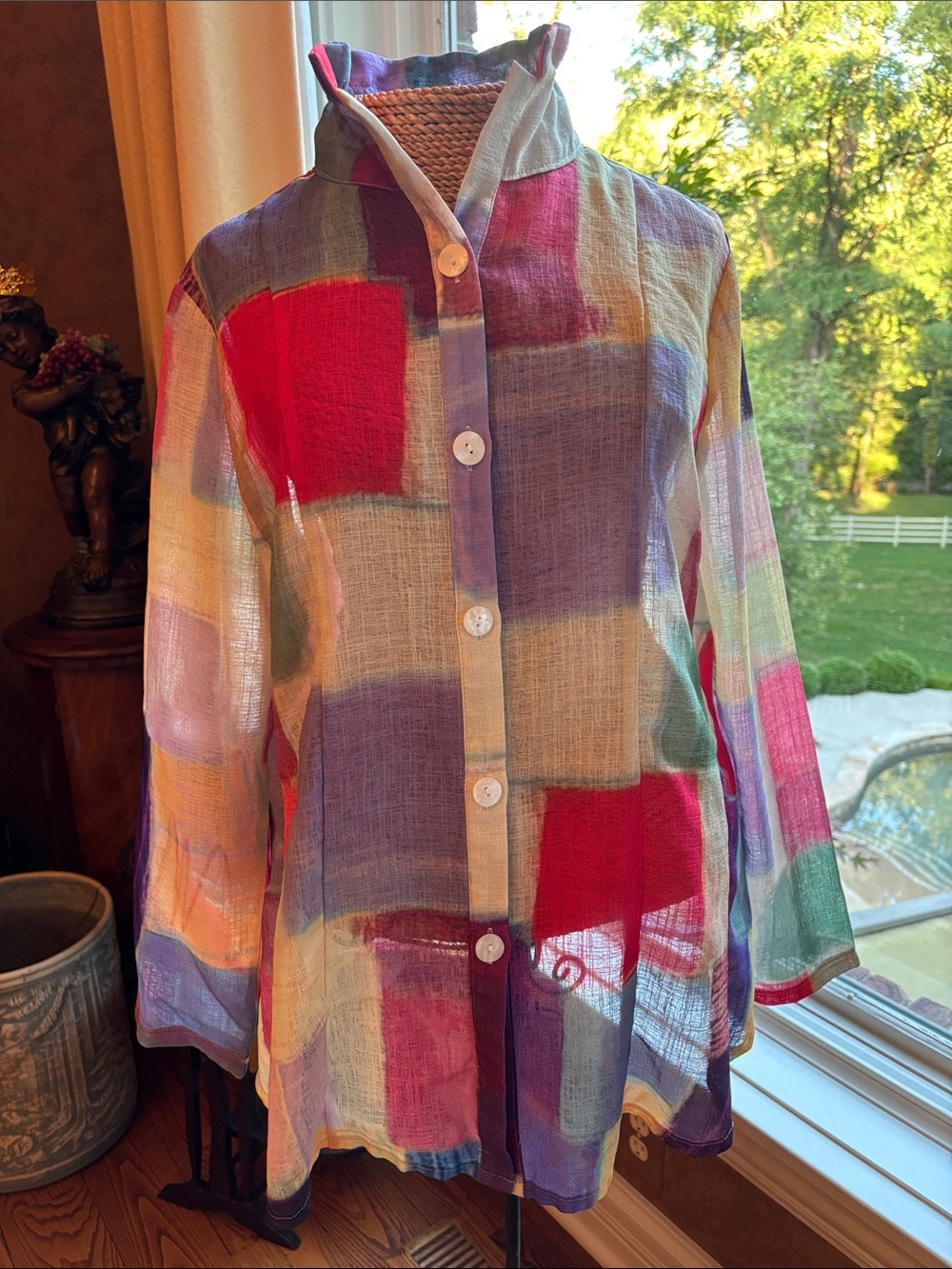 Trisha Tyler polyester high neck shirt